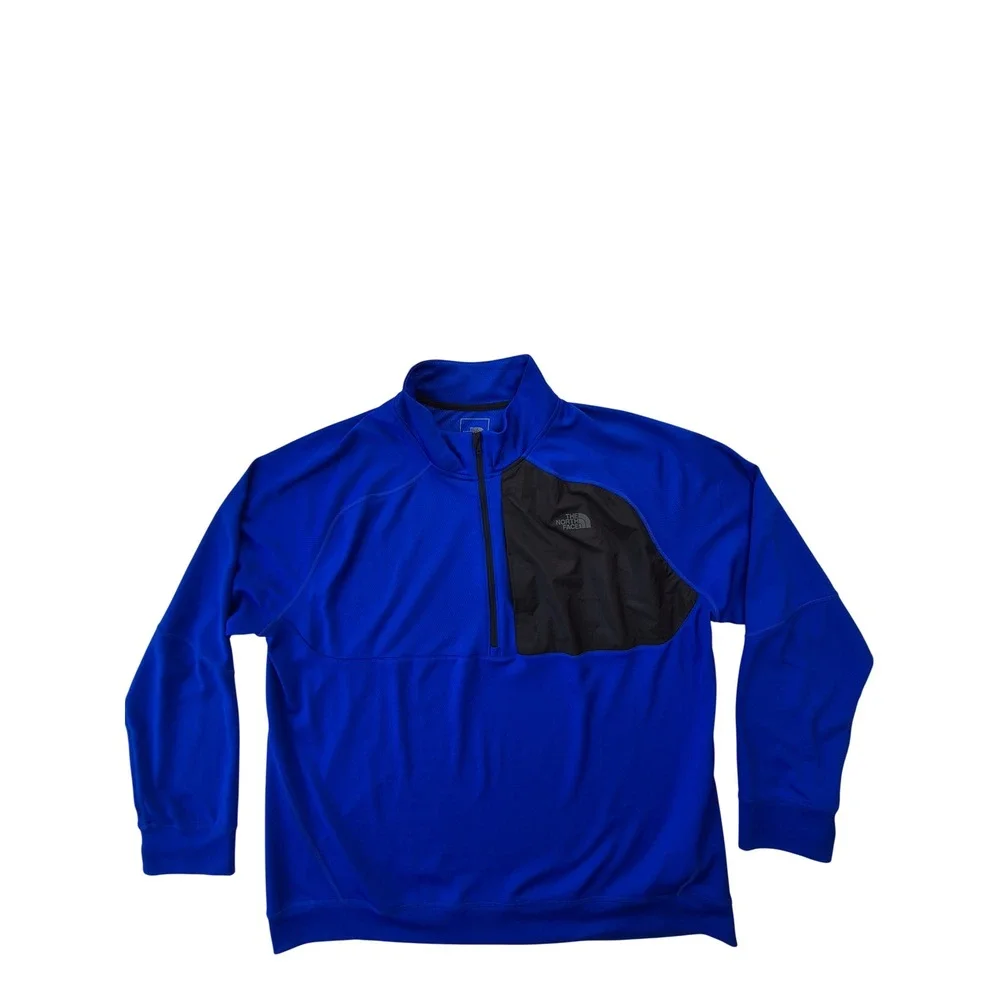 The North Face 1/4 Zip Pullover Men's XXL Blue Performance Shirt Chest Pocket